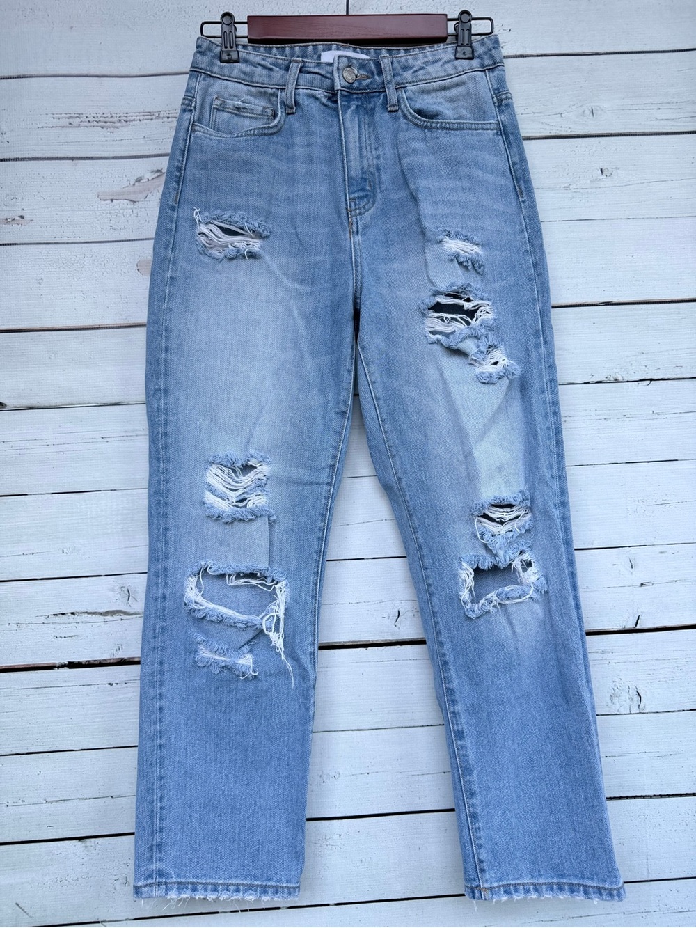 Vervet High Rise Distressed Crop Straight Leg Jeans - Size 25
